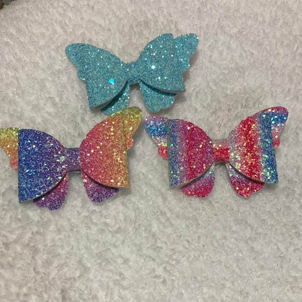 Butterfly glitter barrettes with alligator clip
